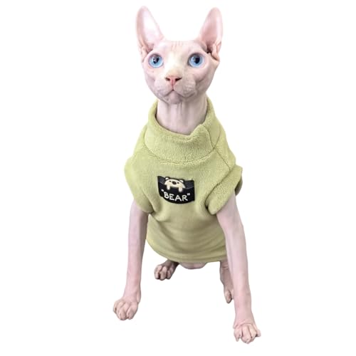 Sphynx Katzenkleidung, haarlose Katze, warme Fleece-Weste, elastischer Winterpullover, Outfit, Haustierkleidung für Sphynx Katzenmantel für Katzen und kleine Hunde, haarlose Katzenhemden, Pullover Sphynx Katzenkleidung, haarlose Katze, warme Fleece-Weste, elastischer Winterpullover, Outfit, Haustierkleidung für Sphynx Katzenmantel für Katzen und kleine Hunde, haarlose Katzenhemden, Pullover von Kitipcoo