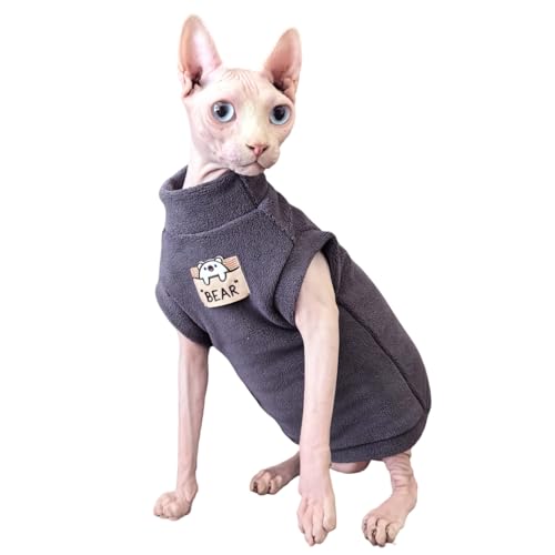 Sphynx Katzenkleidung, haarlose Katze, warme Fleece-Weste, elastischer Winterpullover, Outfit, Haustierkleidung für Sphynx Katzenmantel für Katzen und kleine Hunde, haarlose Katzenhemden, Pullover Sphynx Katzenkleidung, haarlose Katze, warme Fleece-Weste, elastischer Winterpullover, Outfit, Haustierkleidung für Sphynx Katzenmantel für Katzen und kleine Hunde, haarlose Katzenhemden, Pullover von Kitipcoo