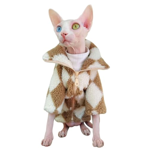 Sphynx Rollkragenpullover für Katzen, Winterkleidung, doppelseitige Fleecejacke mit Reißverschluss, Pullover für Sphynx-Katze, Winter, warmer Outfit, Mantel für haarlose Katzen und kleine Hunde Sphynx Rollkragenpullover für Katzen, Winterkleidung, doppelseitige Fleecejacke mit Reißverschluss, Pullover für Sphynx-Katze, Winter, warmer Outfit, Mantel für haarlose Katzen und kleine Hunde von Kitipcoo