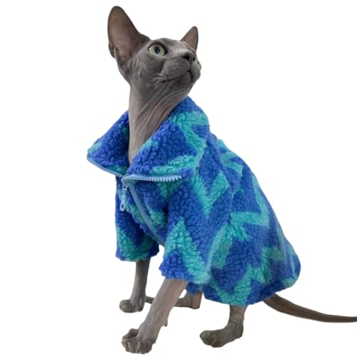 Sphynx Rollkragenpullover für Katzen, Winterkleidung, doppelseitige Fleecejacke mit Reißverschluss, Pullover für Sphynx-Katze, Winter, warmer Outfit, Mantel für haarlose Katzen und kleine Hunde Sphynx Rollkragenpullover für Katzen, Winterkleidung, doppelseitige Fleecejacke mit Reißverschluss, Pullover für Sphynx-Katze, Winter, warmer Outfit, Mantel für haarlose Katzen und kleine Hunde von Kitipcoo