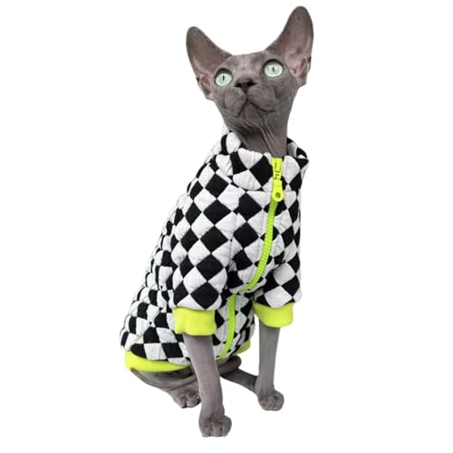 Sphynx Rollkragenpullover für Katzen, Winterkleidung, doppelseitige Fleecejacke mit Reißverschluss, Pullover für Sphynx-Katze, warmer Outfit, Mantel für haarlose Katzen und kleine Hunde, Bekleidung Sphynx Rollkragenpullover für Katzen, Winterkleidung, doppelseitige Fleecejacke mit Reißverschluss, Pullover für Sphynx-Katze, warmer Outfit, Mantel für haarlose Katzen und kleine Hunde, Bekleidung von Kitipcoo