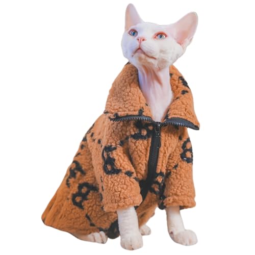 Sphynx Rollkragenpullover für Katzen, Winterkleidung, doppelseitige Fleecejacke mit Reißverschluss, Pullover für Sphynx-Katzen, warmer Outfit, Mantel für haarlose Katzen und kleine Hunde, Bekleidung Sphynx Rollkragenpullover für Katzen, Winterkleidung, doppelseitige Fleecejacke mit Reißverschluss, Pullover für Sphynx-Katzen, warmer Outfit, Mantel für haarlose Katzen und kleine Hunde, Bekleidung von Kitipcoo