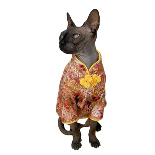 Traditional Culture Sphynx T-Shirt für Katzen, haarlose Katzen, Baumwolle, Haustierpullover, Katzenweste, Haustierkleidung, Kätzchen-Shirts, kleine Hunde, Bekleidung (Gypsophila, Größe L (3,4 - 4 kg) Traditional Culture Sphynx T-Shirt für Katzen, haarlose Katzen, Baumwolle, Haustierpullover, Katzenweste, Haustierkleidung, Kätzchen-Shirts, kleine Hunde, Bekleidung (Gypsophila, Größe L (3,4 - 4 kg) von Kitipcoo