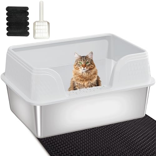 Kittenhood XL Extra große Stahltoilette 30 cm H weiß von Kittenhood