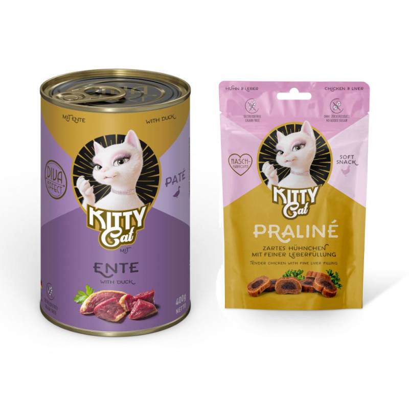 6 x 400 g KITTY Cat Adult Pate + 50 g Praliné Snack Huhn & Leber gratis! - Ente von Kitty Cat