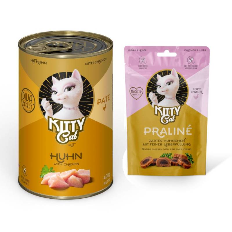 6 x 400 g KITTY Cat Adult Pate + 50 g Praliné Snack Huhn & Leber gratis! - Huhn von Kitty Cat