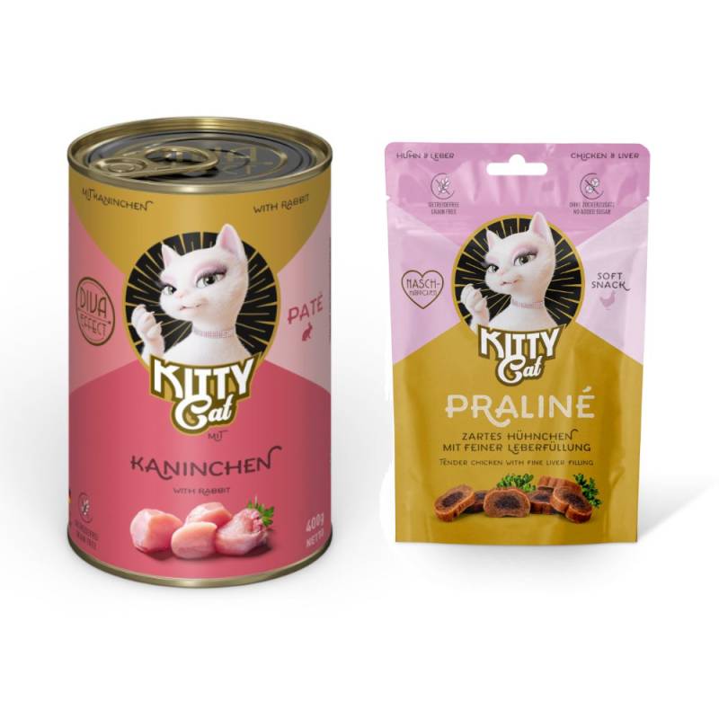 6 x 400 g KITTY Cat Adult Pate + 50 g Praliné Snack Huhn & Leber gratis! - Kaninchen von Kitty Cat