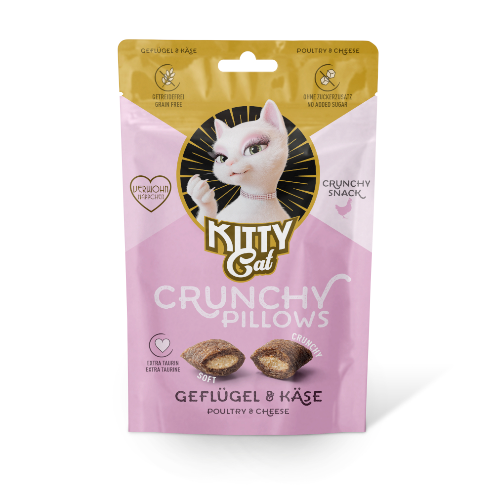 KITTY Cat Crunchy Pillows Geflügel & Käse - 60 g von Kitty Cat