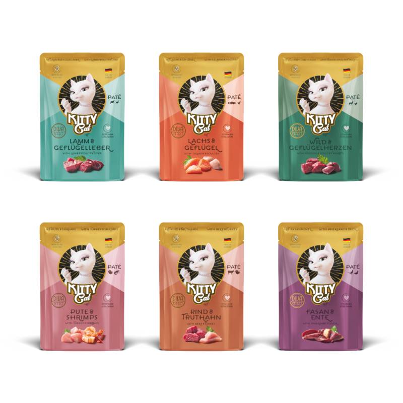 Sparpaket KITTY Cat Paté 24 x 85 g - Mixpaket II (6 Soten) von Kitty Cat
