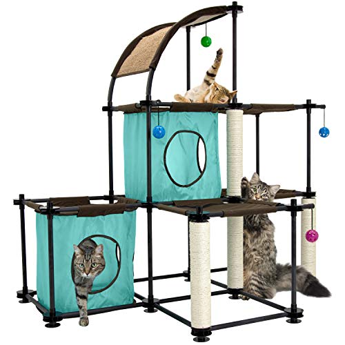 Kitty City Claw Indoor Mega Kit Katzenmöbel, gewellter Katzenkratzer, Katzenbett von Kitty City