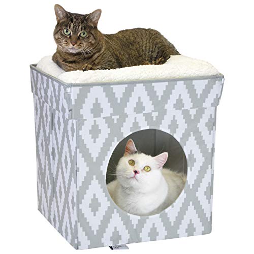 Kitty City Großes Katzenbett, stapelbarer Katzenwürfel, Indoor-Katzenhaus/Katzenwohnung, Kratzbaum von Kitty City