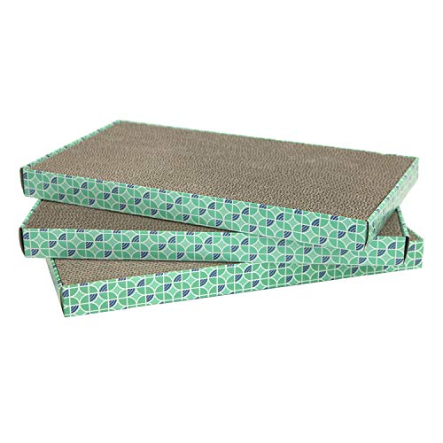 Kitty City XL Wide Corrugate Cat Scratchers 3 Pieces, Cat Scratching, Cat Scratch Pad, Door Clips von Kitty City