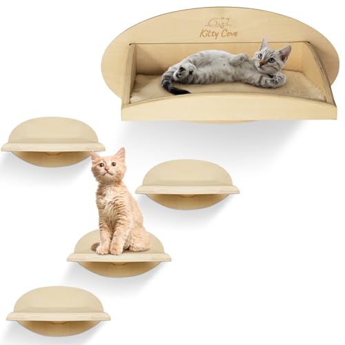Kitty Cove Katzen-Wandregale – Katzenregal mit gemütlichem Kissen, stabiles Schweberegal mit einfacher Installation und Beschlägen, perfekte Katzenhängematte für die Wand, bequeme Katzenwandmöbel Kitty Cove Katzen-Wandregale – Katzenregal mit gemütlichem Kissen, stabiles Schweberegal mit einfacher Installation und Beschlägen, perfekte Katzenhängematte für die Wand, bequeme Katzenwandmöbel von Kitty Cove