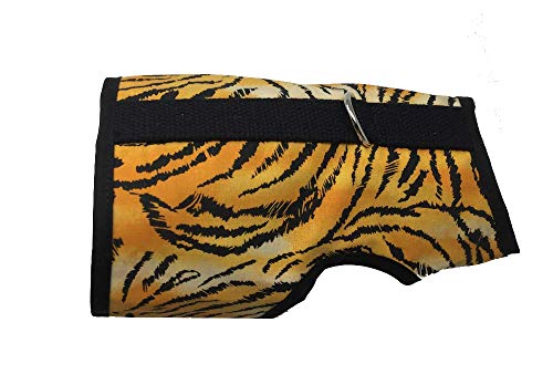 Kitty Holster Katzengeschirr, sicher und bequem, ultrastarker Klettverschluss, weiche, atmungsaktive Baumwolle, Tigerstreifen, Größe M/L von Kitty Holster
