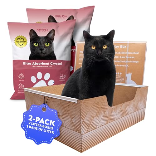 Auslaufsichere Einweg-Katzentoilette mit Kieselsteinstreu, hervorragende Geruchskontrolle und recycelbares Design, perfekt für Reisen, Häuser mit mehreren Katzen und den täglichen Gebrauch Kitty Poo von Kitty Poo Club