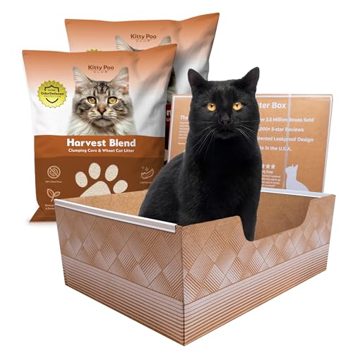 Auslaufsichere Einweg-Katzentoilette mit Mais- und Weizenstreu, hervorragende Geruchskontrolle und recycelbares Design, perfekt für Reisen, Häuser mit mehreren Katzen und den täglichen Gebrauch Kitty von Kitty Poo Club
