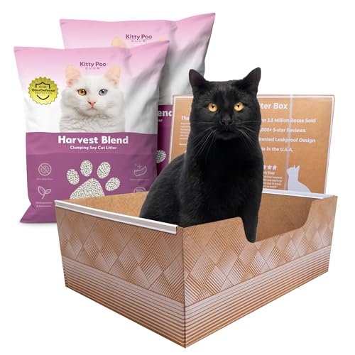 Auslaufsichere Einweg-Katzentoilette mit Sojastreu, hervorragende Geruchskontrolle und recycelbares Design, perfekt für Reisen, Häuser mit mehreren Katzen und den täglichen Gebrauch Kitty Poo Club von Kitty Poo Club