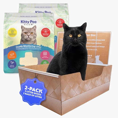 Kitty Poo Club Gesundheitsindikatorisches Katzenstreu, 2 Beutel, nicht klumpend, leicht, mit Einweg-Katzentoilette, verklumpt nicht, super saugfähig, Geruchskontrolle, perfekt für Häuser mit mehreren Kitty Poo Club Gesundheitsindikatorisches Katzenstreu, 2 Beutel, nicht klumpend, leicht, mit Einweg-Katzentoilette, verklumpt nicht, super saugfähig, Geruchskontrolle, perfekt für Häuser mit mehreren von Kitty Poo Club