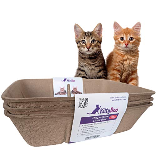 KittyDoo Katzenklo, Praktische und Zuverlässige Katzentoilette aus Karton - Kratzfest, Wasserdicht, Hygienisch, Geruchsarm, Atmungsaktiv, Recyclebar - (3er-Pack) von KittyDoo