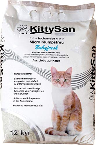 KittySan Silver Canadian Style Katzenstreu Family Micro Klumpstreu - Babyfresh Duft 12kg von KittySan