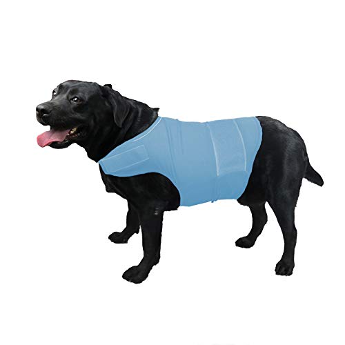 KittyStar Atmungsaktive Thunder Shirts für Hunde, Hundeweste, Angstzustände, Jacke für Welpen, beruhigender Mantel, Linderung von Angstzuständen, Größe XL, Blau von KittyStar