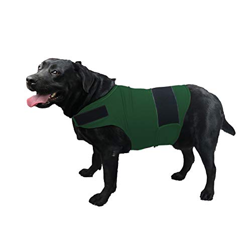 KittyStar Atmungsaktives Hundeshirt für Gewitter, Angstweste, Jacke, Warp, beruhigender Mantel für Welpen, Angstlinderung (Größe XL, Grün) von KittyStar