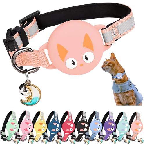 Kittytag Katzenhalsband mit Zubehör, kompatibel mit Apple Airtag, reflektierend und leuchtend, GPS, Katze mit Anti-Drosselung, verstellbar, GPS Airtag nicht im Lieferumfang enthalten von KittyTag