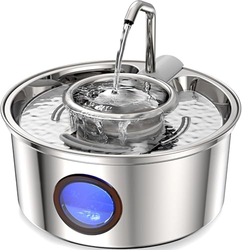Kittyspout Katzenbrunnen Edelstahl 3.2L Trinkbrunnen für Katzen mit Transparenten Sichtfenster, Katzenbrunnen 2-in-1 mit Abnehmbare Edelstahlschüssel, Superleise Pumpe, 5 Schichten Filtersystem Kittyspout Katzenbrunnen Edelstahl 3.2L Trinkbrunnen für Katzen mit Transparenten Sichtfenster, Katzenbrunnen 2-in-1 mit Abnehmbare Edelstahlschüssel, Superleise Pumpe, 5 Schichten Filtersystem von Kittyspout