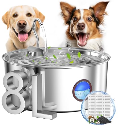 Kittyspout Trinkbrunnen für Hunde, 8L/270 oz Grosse Hundebrunnen/Katzenbrunnen Trinkbrunnen Silver Kittyspout Trinkbrunnen für Hunde, 8L/270 oz Grosse Hundebrunnen/Katzenbrunnen Trinkbrunnen Silver von Kittyspout