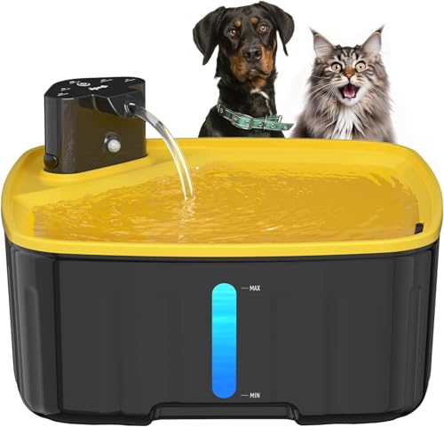 Trinkbrunnen für Hunde Kabellos, 8L/ 270 oz Grosse Hundebrunnen/Katzenbrunnen mit Bewegungsmelder, Hunde Trinkbrunnen Kabellos mit Akku 5000mAh,KIT-HSZG10-LG-EC von Kittyspout