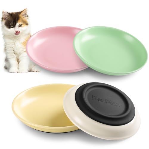 Kitwinney Katzennäpfe aus Keramik, rutschfest, mit Silikonboden, Schnurrhaar-freundlicher Katzenschüssel für Futter und Wasser, 4 Stück, niedliche Katzenteller zum Füttern von Indoor-Katzen, Kätzchen, Kitwinney Katzennäpfe aus Keramik, rutschfest, mit Silikonboden, Schnurrhaar-freundlicher Katzenschüssel für Futter und Wasser, 4 Stück, niedliche Katzenteller zum Füttern von Indoor-Katzen, Kätzchen, von Kitwinney