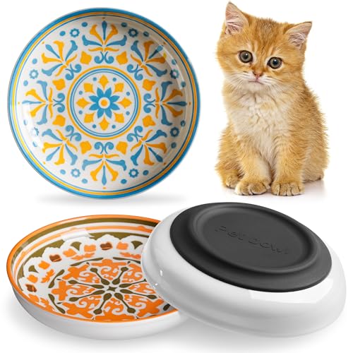 Kitwinney Rutschfeste Katzennäpfe Keramik Katzenfutter Schüssel Set mit Silikonboden Schnurrhaare Freundliche Katzen Geschirr Niedliche Teller zum Füttern von Indoor-Katzen Kätzchen Kleine Hunde Kitwinney Rutschfeste Katzennäpfe Keramik Katzenfutter Schüssel Set mit Silikonboden Schnurrhaare Freundliche Katzen Geschirr Niedliche Teller zum Füttern von Indoor-Katzen Kätzchen Kleine Hunde von Kitwinney