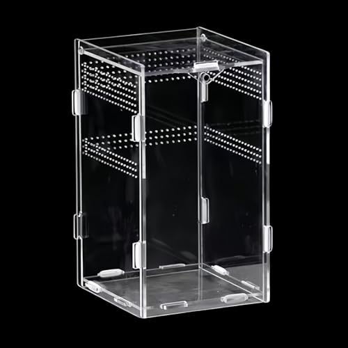 Fütterungsbox,Reptil Fütterungsbox,Acryl Terrarium,Zuchtbox Anti-Flucht,Reptilienzuchtbox Acryl,Reptilien Terrarium Box für Spide,Skorpion,Gottesanbeterin,Reptilien Lebensraum,12x12x20CM von Kiuiom