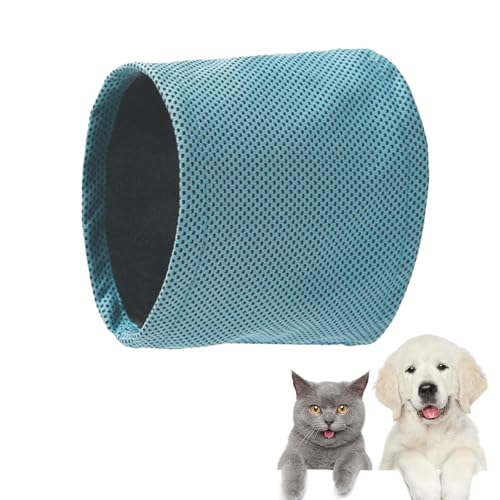 Halsband Mit Tuch Kühlend,Atmungsaktiv Wärmeableitung Bandana Haustier,Hunde Halstücher Kühlend,Kühlhalsband Für Hunde,Für Outdoor-Jagdtraining Und Camping,45x13CM,Seeblau,Kiuiom von Kiuiom