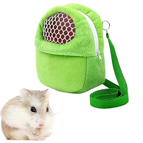 Transporttasche Eichhörnchen, Transporttasche Hamster Igel,Hamster Reisetasche mit Mesh Handtasche Reise Rucksack,Kaninchen Hamster Tasche Hamster Ratten Sschultertasche Hamster Reisetasche (Grün) von Kiuiom