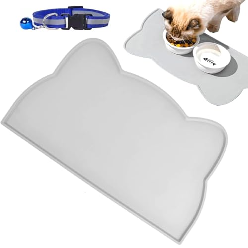 Haustierfütterungsmatte, Silikon-Tierfuttermatte, Katzenfuttermatte, Haustierfuttermatte Napfunterlage Silikon Fressnapf Unterlage wasserdichte und rutschfeste Futtermatte von Kiuiom