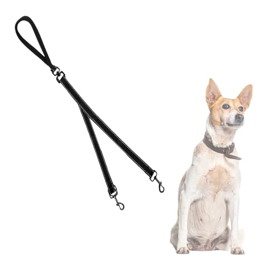 Hundeleine mit 2-Punkt-Kontrolle, doppelte Hundeleine zum Spazierengehen, kein Verheddern, funktioniert mit Zuggeschirr, einfach zu einer einzigen Leine für mittelgroße und große Hunde umzuwandeln von Kiuiom