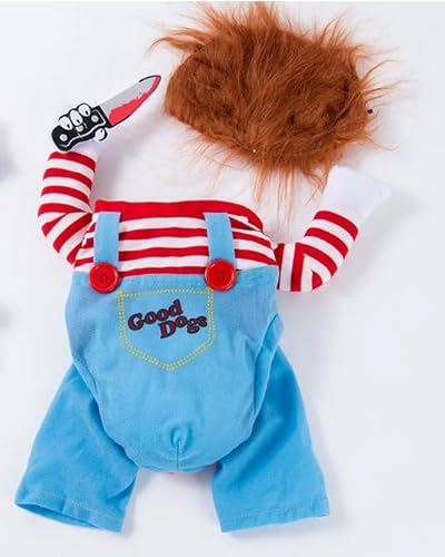 Lustige Chucky Hundekleidung,Hundekostüme Für Hunde Wig and Knife,Hundekostüm Halloween Chucky Puppe Cosplay,Halloween Schreckliches Anzug Für Haustier,Für Haustier Cosplay Party,Anzug,Kiuiom Lustige Chucky Hundekleidung,Hundekostüme Für Hunde Wig and Knife,Hundekostüm Halloween Chucky Puppe Cosplay,Halloween Schreckliches Anzug Für Haustier,Für Haustier Cosplay Party,Anzug,Kiuiom von Kiuiom