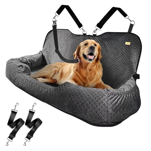 Kiusatig Großer Auto-Rücksitz für 45,4 kg Hunde, Haustierbett, Autositz, vollständig abnehmbar, waschbar, Reisesicherheit, mit Aufbewahrungstasche, Schwarz Kiusatig Großer Auto-Rücksitz für 45,4 kg Hunde, Haustierbett, Autositz, vollständig abnehmbar, waschbar, Reisesicherheit, mit Aufbewahrungstasche, Schwarz von Kiusatig