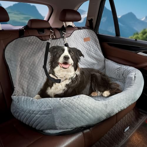 Kiusatig Hunde-Autositz für große/mittelgroße Hunde unter 25 kg oder 2 kleine Hunde, abnehmbares, waschbares Reisebett, passend für Autos, LKWs, SUVs Kiusatig Hunde-Autositz für große/mittelgroße Hunde unter 25 kg oder 2 kleine Hunde, abnehmbares, waschbares Reisebett, passend für Autos, LKWs, SUVs von Kiusatig