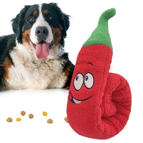 Kixolazr Futtermatte für Hunde, Schnüffelmatte für Hunde, Schnüffelmatte für Hunde aus Polarfleece in Chili-Form, Tragbares Leckerli-Spielzeug für Hunde, langsamer Futterspender, maschinenwaschbar, Kixolazr Futtermatte für Hunde, Schnüffelmatte für Hunde, Schnüffelmatte für Hunde aus Polarfleece in Chili-Form, Tragbares Leckerli-Spielzeug für Hunde, langsamer Futterspender, maschinenwaschbar, von Kixolazr