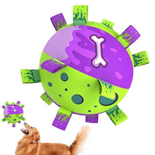 Kixolazr Hundespielzeugball mit Laschen, Fußball-Hundespielzeug,Interaktive Spiel-Hundebälle mit Zuglaschen | Quietschendes Spielzeug für Hunde zum Apportieren, Zerren, Apportieren und Spielen im von Kixolazr