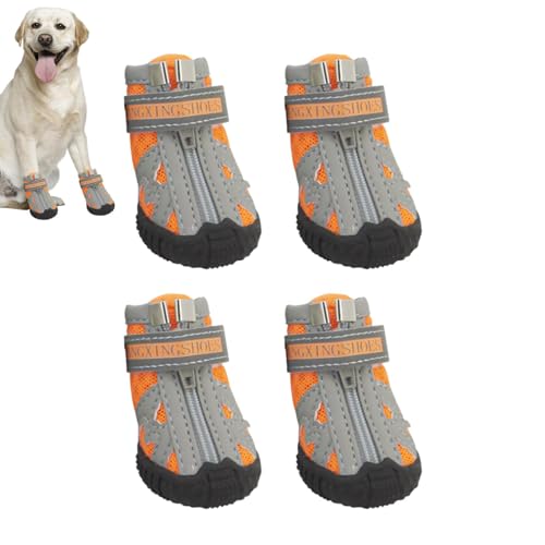 Kixolazr Hundestiefel, rutschfeste Hundeschuhe, Hitzeschutz-Pfotenschutz, Hundeschuhe in 5 Größen verhindern EIN Verrutschen, atmungsaktive Hundeschuhe mit robuster Gummisohle für sommerlich von Kixolazr