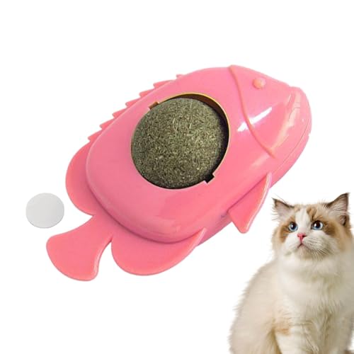 Kixolazr Katzenminze-Bälle, selbstklebend, um 360 ° drehbar, Katzenminze-Rollball, Wand, Fischform, natürliches gesundes Kauspielzeug mit Katzenminze für Katzen zum Spielen, Indoor-Katzenspielzeug Kixolazr Katzenminze-Bälle, selbstklebend, um 360 ° drehbar, Katzenminze-Rollball, Wand, Fischform, natürliches gesundes Kauspielzeug mit Katzenminze für Katzen zum Spielen, Indoor-Katzenspielzeug von Kixolazr