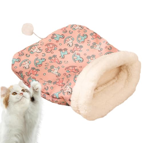 Kixolazr Katzenschlafsack, halbgeschlossenes Katzenhöhlenbett mit Schwanzball, Kissenpolster, Bettmatte, bequemes Katzenversteck, Haustierbedarf für Kätzchen und Welpen für den Winter Kixolazr Katzenschlafsack, halbgeschlossenes Katzenhöhlenbett mit Schwanzball, Kissenpolster, Bettmatte, bequemes Katzenversteck, Haustierbedarf für Kätzchen und Welpen für den Winter von Kixolazr