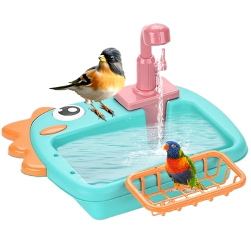 Kixolazr Papageienbad,Nymphensittich Badeplatz - Automatische Tränke Mit Wasserhahn Badebecken Für Zuhause Garten Balkon Innenbereich Außenbereich Kixolazr Papageienbad,Nymphensittich Badeplatz - Automatische Tränke Mit Wasserhahn Badebecken Für Zuhause Garten Balkon Innenbereich Außenbereich von Kixolazr