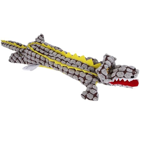 Kixolazr Quietschspielzeug für Hunde, interaktives Spielzeug, Quietschspielzeug für Hunde, Unzerstörbares Robustes Krokodilspielzeug, Weiches, interaktives, quietschendes Krokodil für Aggressive von Kixolazr