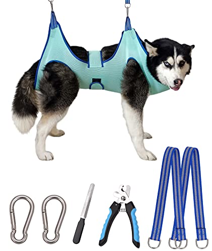Kkiimatt Haustierpflege-Hängemattengeschirr,Hundepflege-Hängematte kleine Hunde,Hundenageltrimm-Hängematte mit Nagelknipser,Hundehängematte zur Pflege mit breitem Riemen (XX-Large 40 KG Max/Türkis) Kkiimatt Haustierpflege-Hängemattengeschirr,Hundepflege-Hängematte kleine Hunde,Hundenageltrimm-Hängematte mit Nagelknipser,Hundehängematte zur Pflege mit breitem Riemen (XX-Large 40 KG Max/Türkis) von Kkiimatt