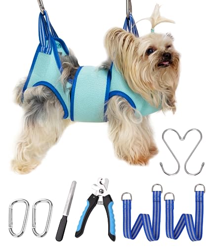Kkiimatt Haustierpflege-Hängemattengeschirr,Hundepflege-Hängematte kleine Hunde,Hundenageltrimm-Hängematte mit Nagelknipser,Hundehängematte zur Pflege mit breitem Riemen (XX-Small 3.5 KG Max/Türkis) Kkiimatt Haustierpflege-Hängemattengeschirr,Hundepflege-Hängematte kleine Hunde,Hundenageltrimm-Hängematte mit Nagelknipser,Hundehängematte zur Pflege mit breitem Riemen (XX-Small 3.5 KG Max/Türkis) von Kkiimatt