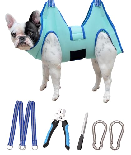 Kkiimatt Haustierpflege-Hängemattengeschirr,Hundepflege-Hängematte kleine Hunde,Hundenageltrimm-Hängematte mit Nagelknipser,Hundehängematte zur Pflege mit breitem Riemen (Medium 16 KG Max/Türkis) Kkiimatt Haustierpflege-Hängemattengeschirr,Hundepflege-Hängematte kleine Hunde,Hundenageltrimm-Hängematte mit Nagelknipser,Hundehängematte zur Pflege mit breitem Riemen (Medium 16 KG Max/Türkis) von Kkiimatt